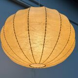Modern mid-century German cocoon pendant lamp by Friedel Wauer for Goldkant Leuchten, 1960s.