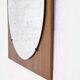 Round mirror from the 60s - 70s on a square wooden frame