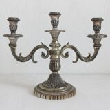 3-spoke candlestick in silver metal