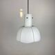 Frosted glass pendant in the shape of a white flower by Glashütte Limburg.
