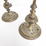 Pair of gilded bronze candle holders