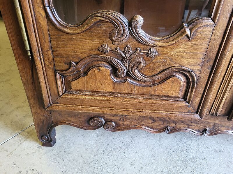 Showcase bibliotheque louis xv in chene of the xix th century