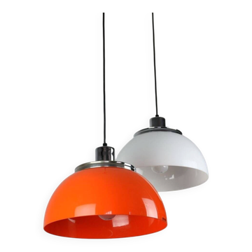 Vintage 2240 Faro pendant lamp by Luigi Massoni for Guzzini & Meblo, 1960s, set of 2