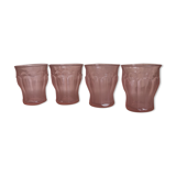 4 verres anciens vieux rose