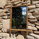 Vintage bamboo mirror, 55 x 43 cm