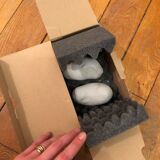 Pair of "potato" concrete patères Petite Friture design Sam Baron