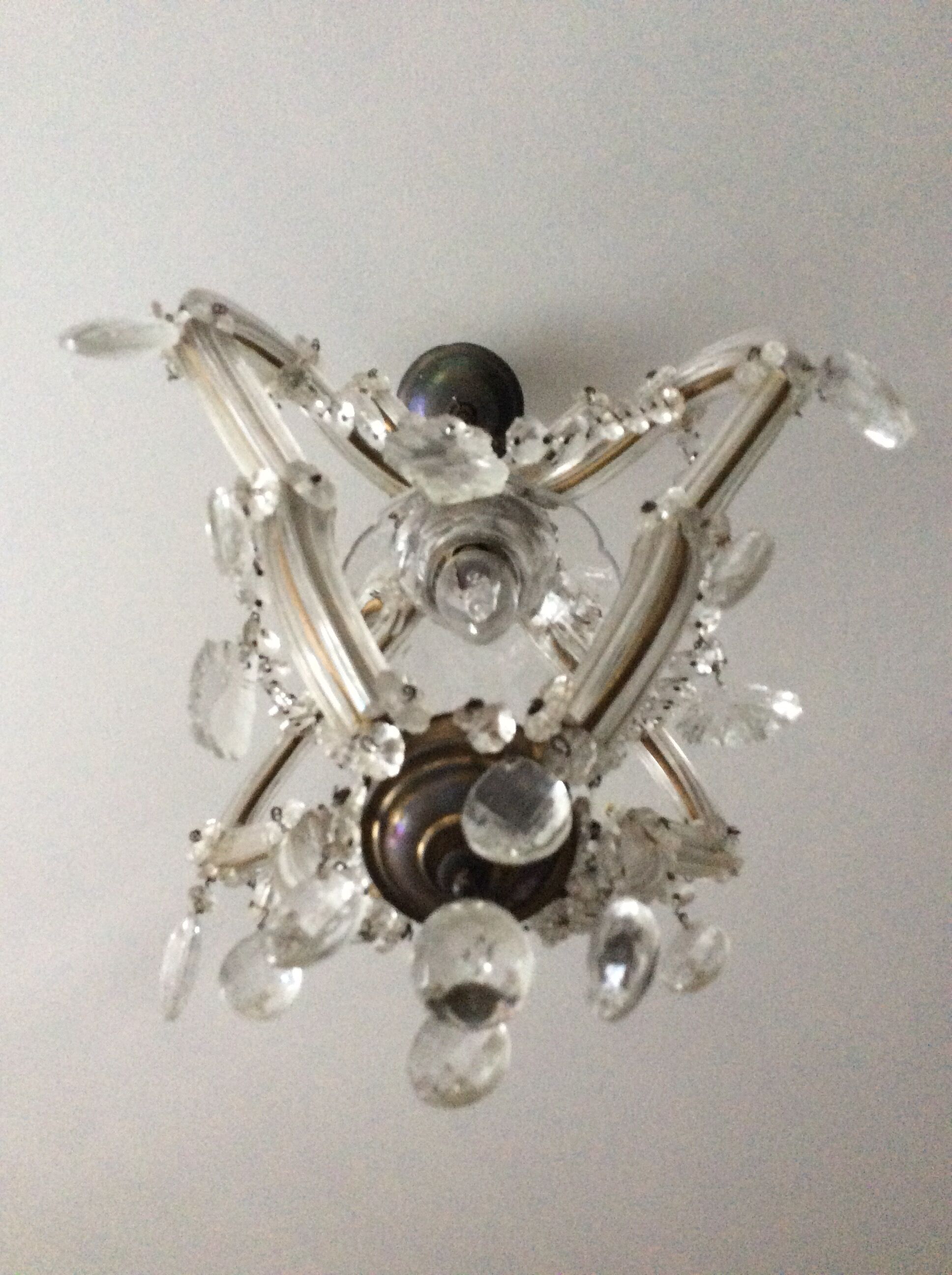 Lustre à cage en cristal
