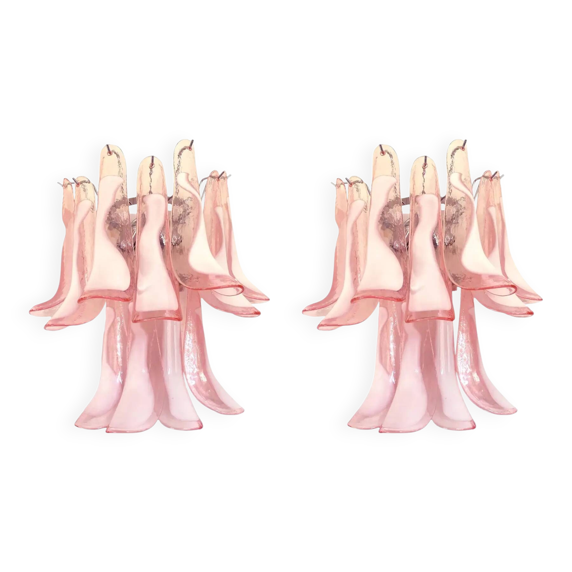Blush Pink Murano Glass Selle Wall Sconces – A Pair