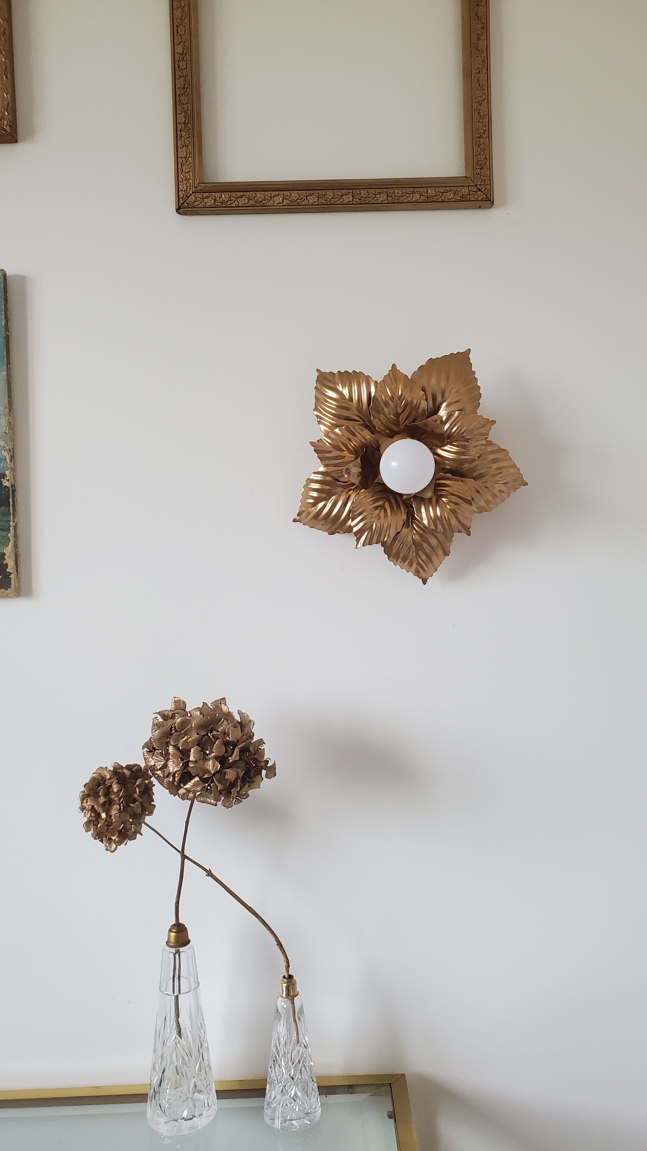 Masca style wall lamp in gilded metal