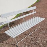 Folding garden bench in iron and old wood - 1950s