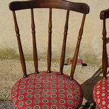 Vintage chairs, wooden, with splayed legs, both.