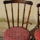 Vintage chairs, wooden, with splayed legs, both.