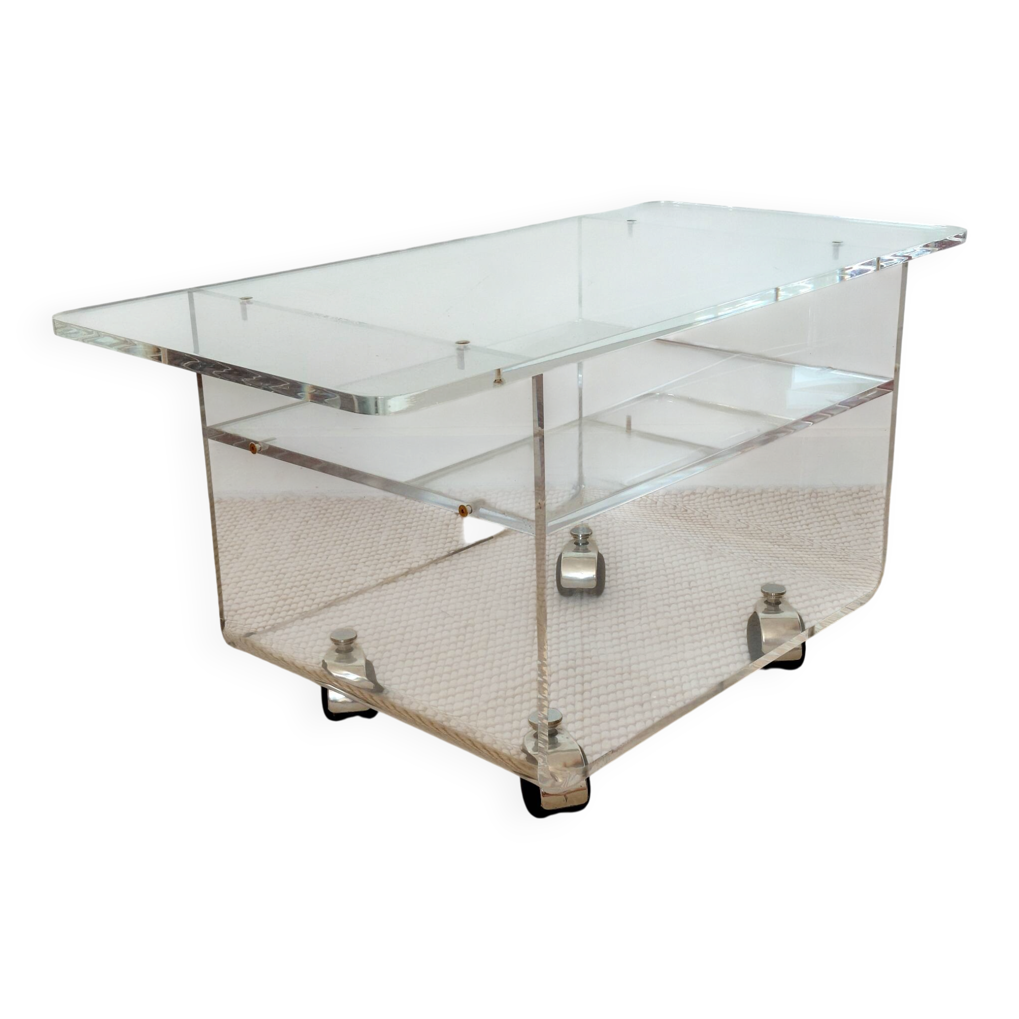 Design piece: David Lange side table in 15mm Altuglas - Circa 1980
