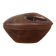 Vintage brown ceramic and leather tobacco pot