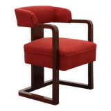 Art Deco red Reupholstered Chair, Belgium ca. 1920