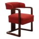 Art Deco red Reupholstered Chair, Belgium ca. 1920