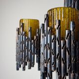 Brutalist chandelier by Marcello Fantoni for Fantoni Studio, Florence, Italy, 1960s.