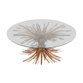 Vintage sheaf of wheat coffee table, 1960s
