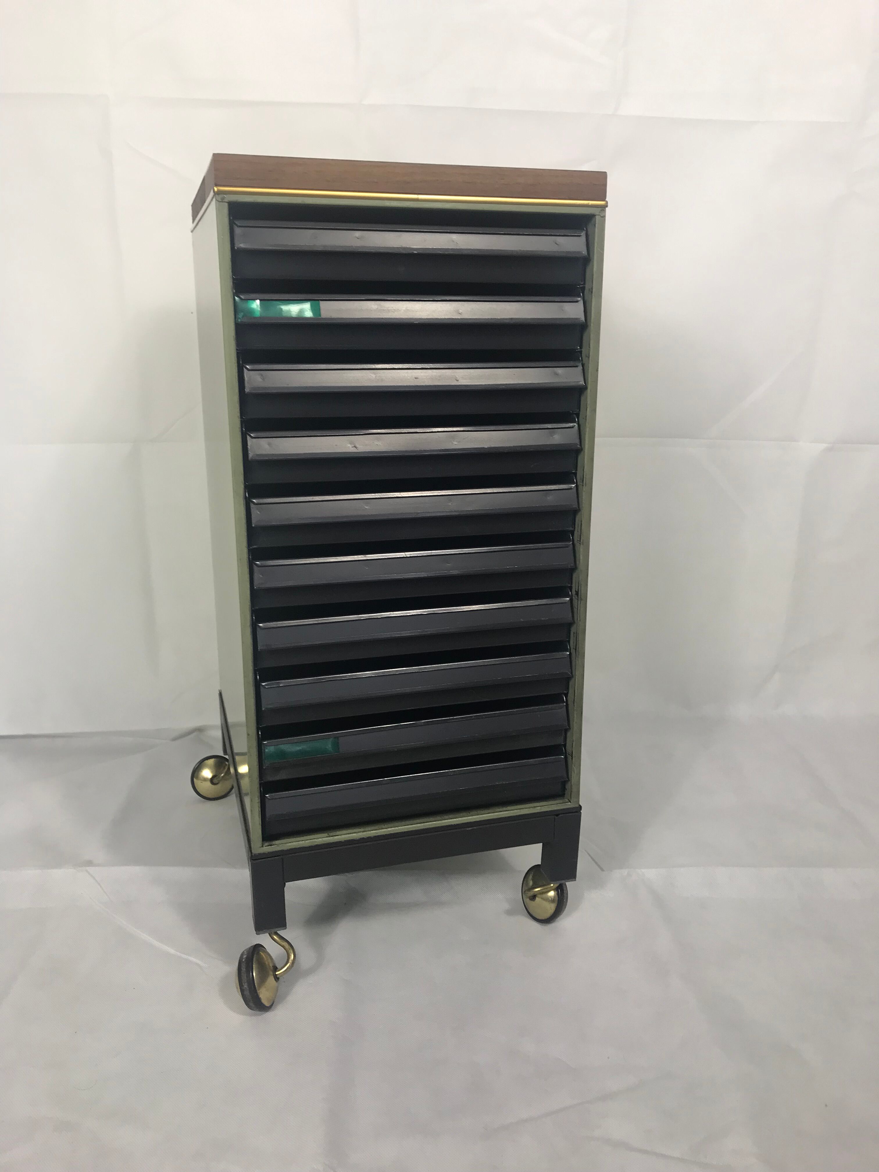 Metal filing cabinet with drawers