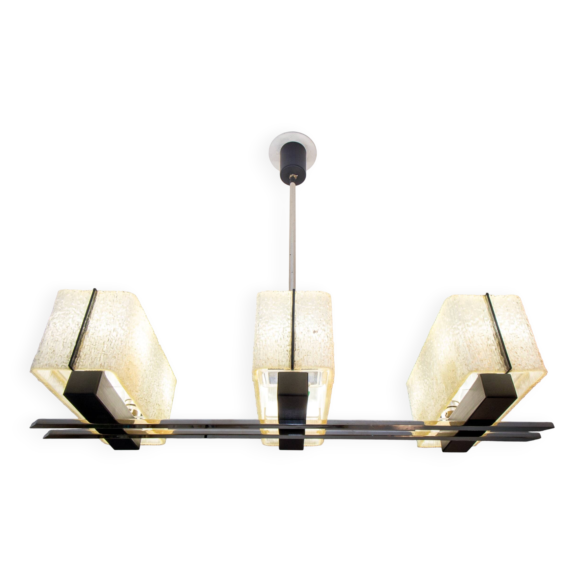 Modernist chandelier Maison Arlus ocean liner 1960