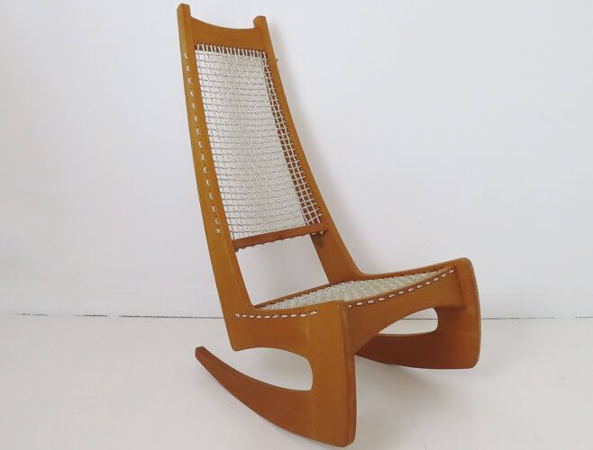 Vintage Ash Rocking Chair By Jeremy Broun