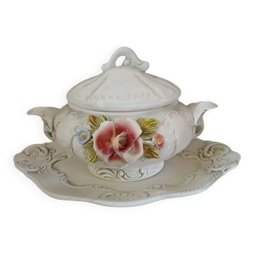 Antique porcelain soup tureen from Naples