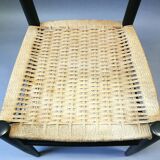 Italian chair in black ash and rope