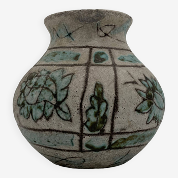 J. MASSIER, Vallauris - Old enameled stoneware vase - 1930s-1940s