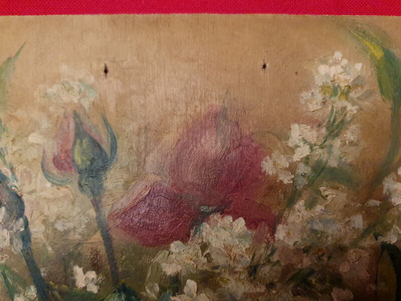 Ancient Painting Bouquet Signed L. BILLY 1941