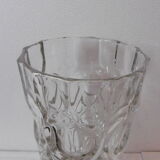 Transparent faceted crystal vase