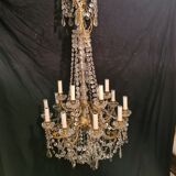 Mid-19th century gilded bronze and crystal chandelier