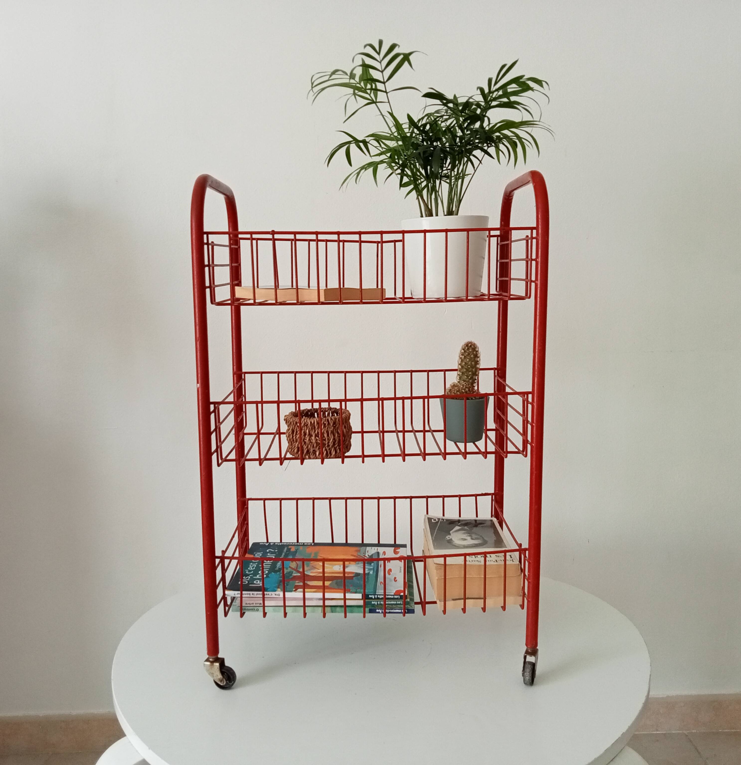 Vintage rolling dessert trolley