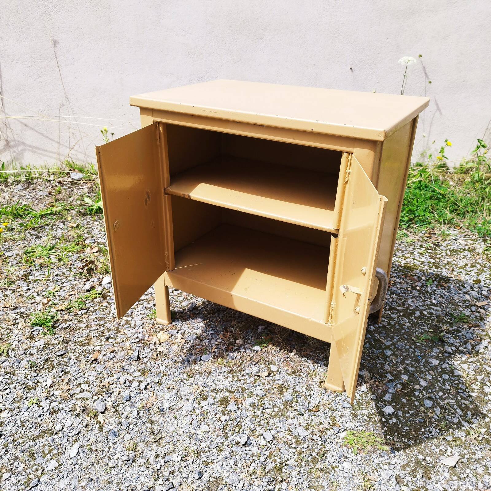 Small vintage painted metal accent furniture