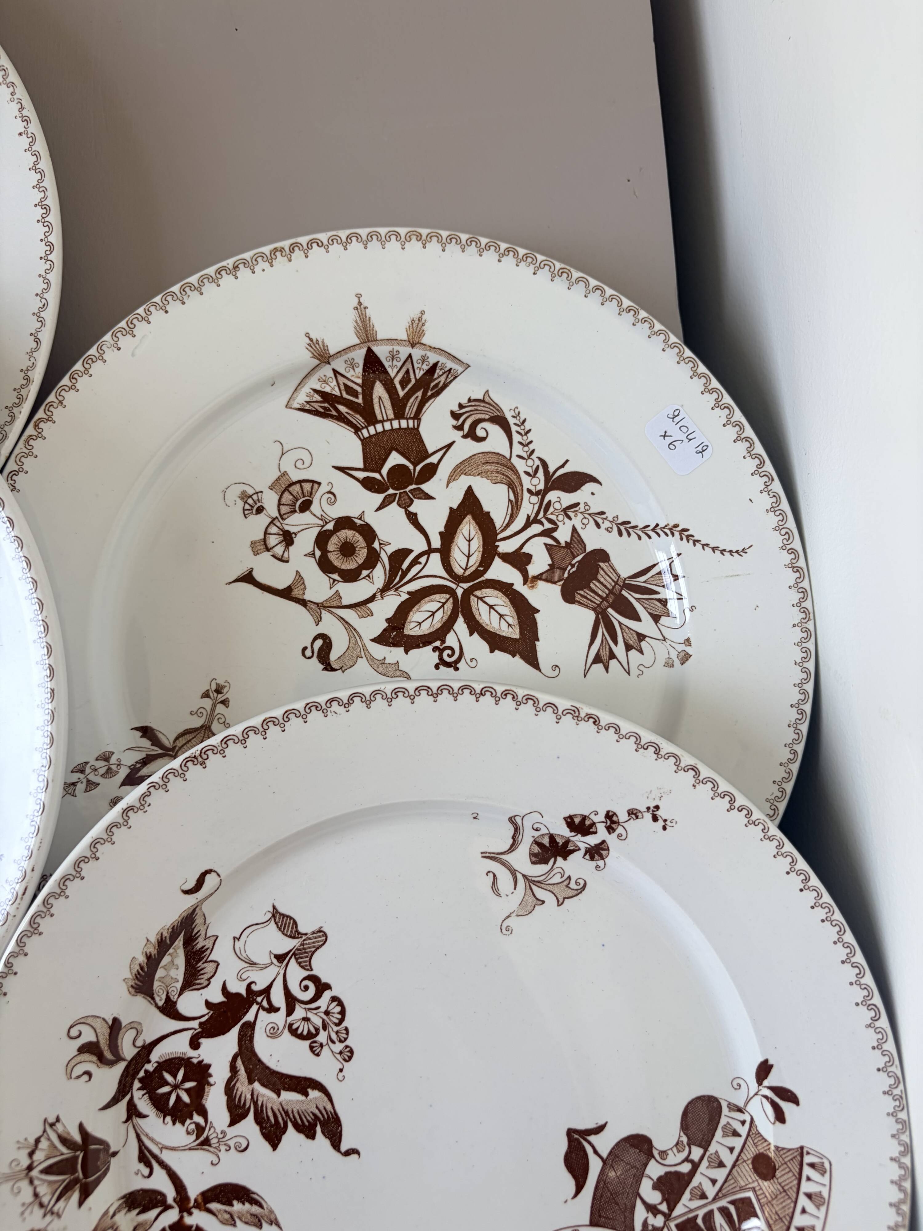 Set of 6 vintage dinner plates from Sarreguemines, Danish model 210412.