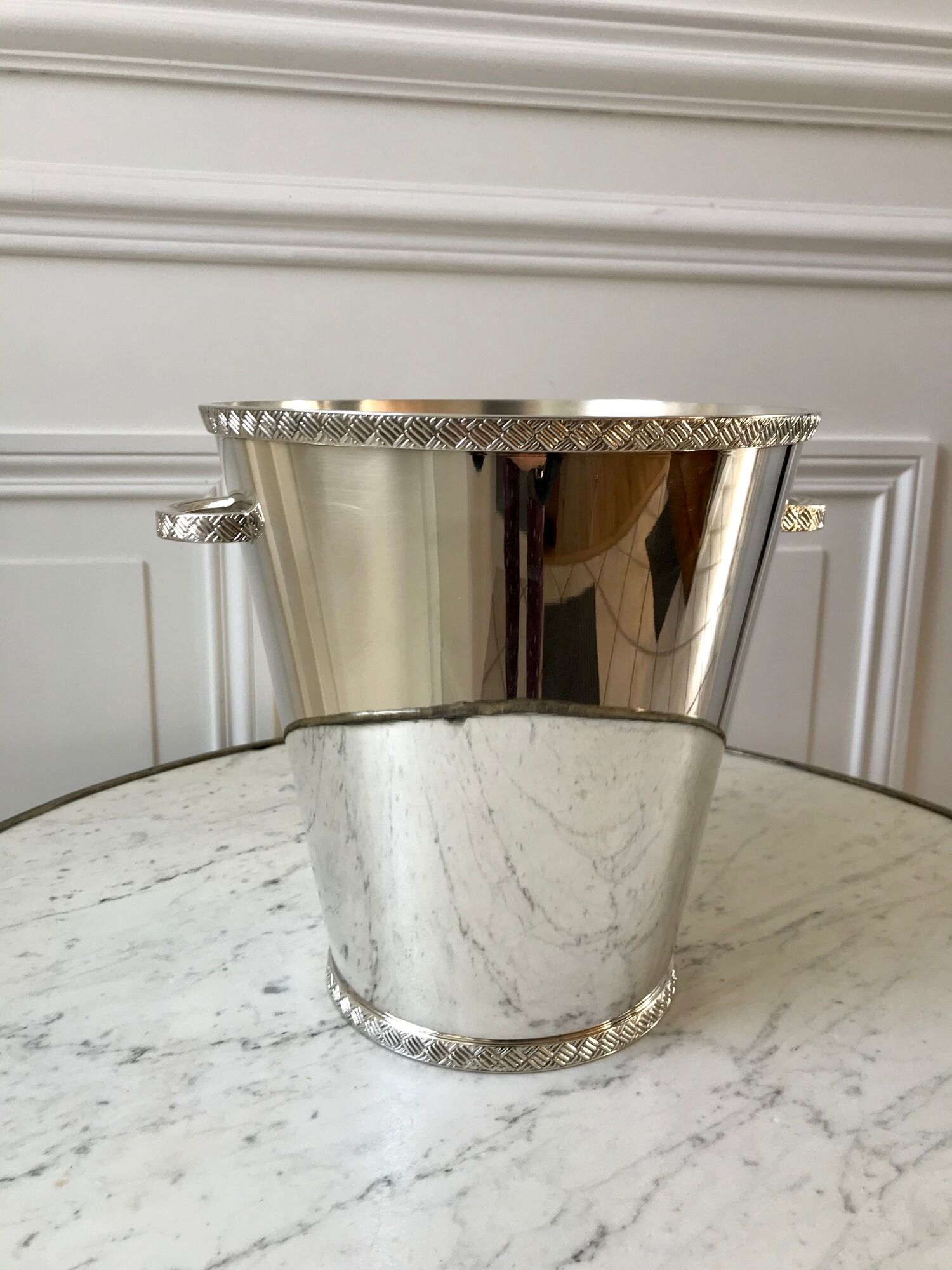 Saint Hilaire champagne bucket in silver metal