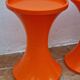 Vintage Side Table and Stool by Henry Massonnet, Orange, 1970s