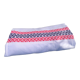 Rectangular tablecloth, Basque linen, original, pink and indigo blue frieze pattern on white cotton