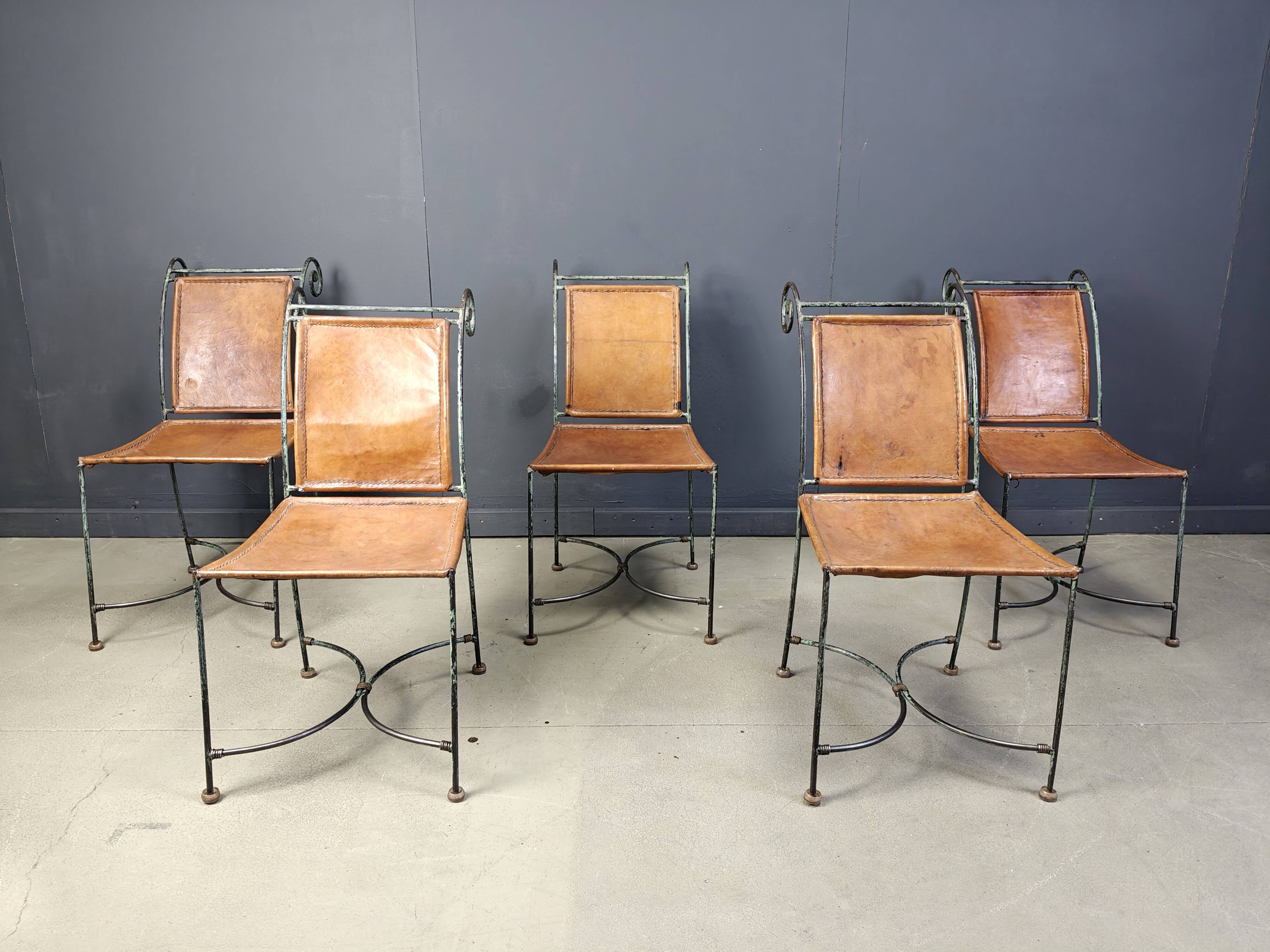 Spanish wrought iron dining chairs, 1960s