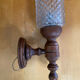 Vintage wall sconce mobelhaus wood + bohemia crystal globe