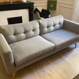 Scandinavian-style 3-seater grey sofa