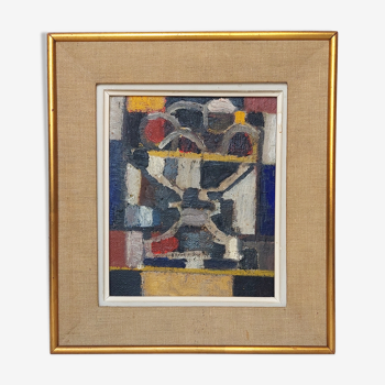 Tableau, peinture cubiste, circa 1960
