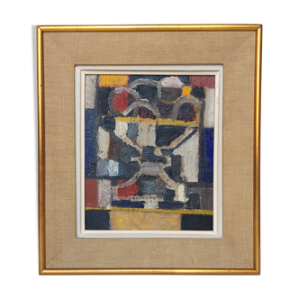 Tableau, peinture cubiste, circa 1960