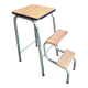 Vintage formica wood metal leg step stool