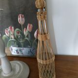 Glass and rattan bottle