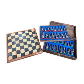 Jeu d’échecs échiquier étain 1960