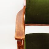 Vintage green mohair armchair eclectic style