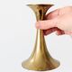 Pair of Midcentury brass candlesticks, flared shape.