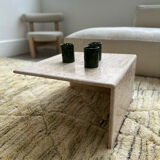 Modular travertine coffee table