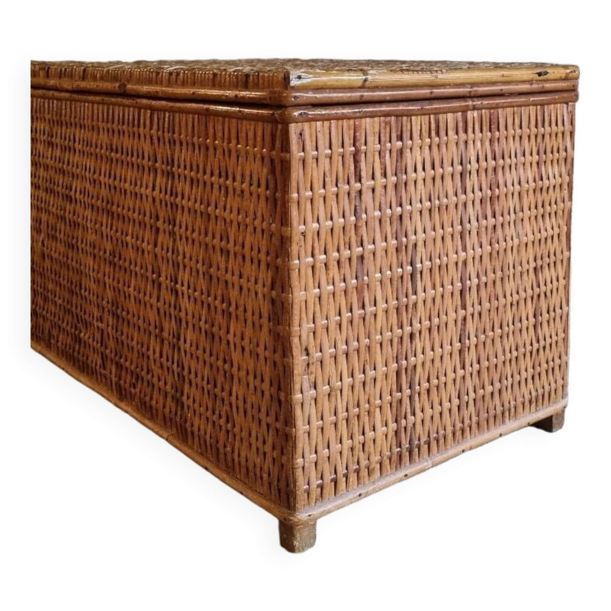 Vintage rattan trunk