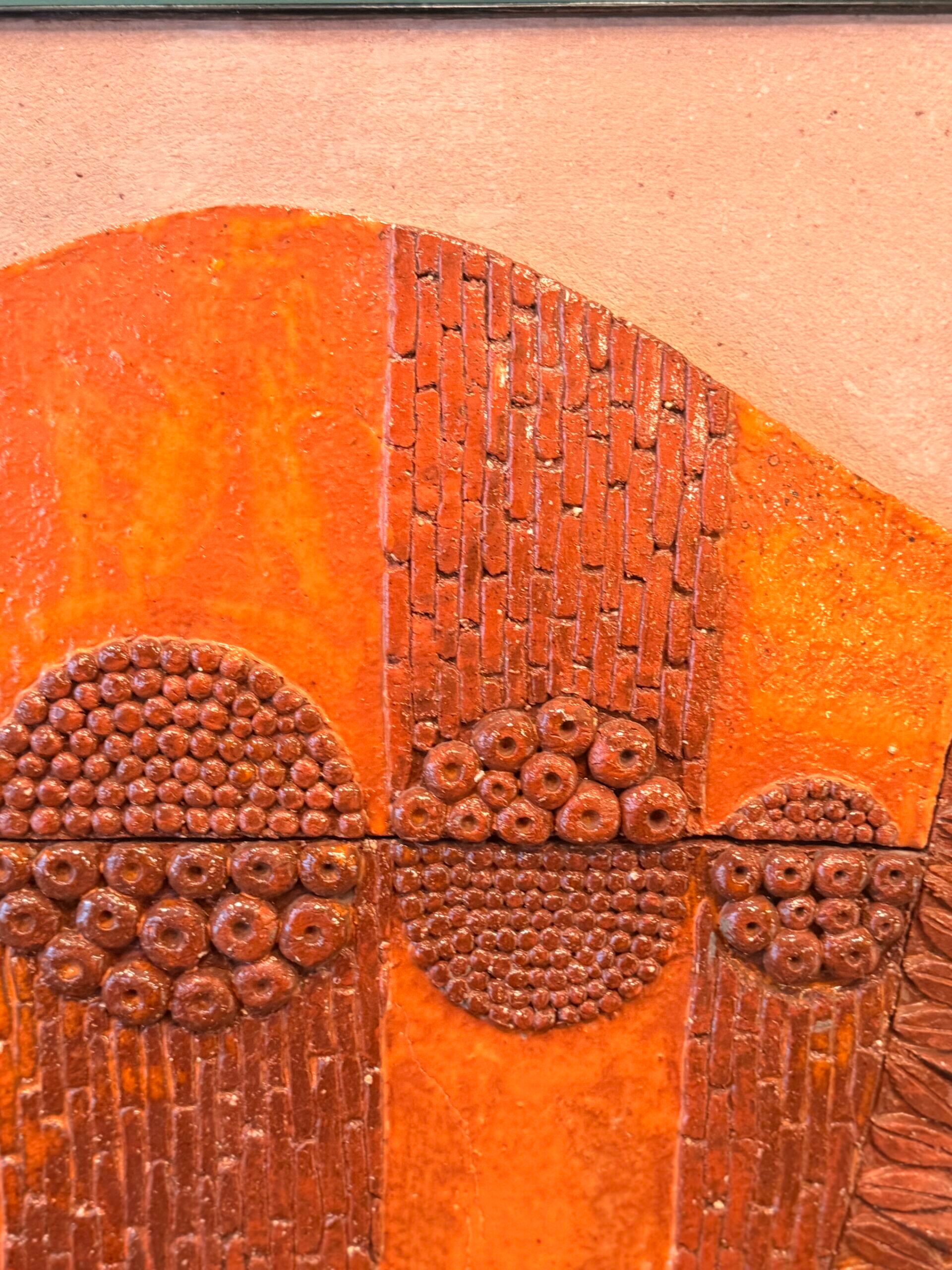 Large ceramic wall panel, stylised fish – 1960s